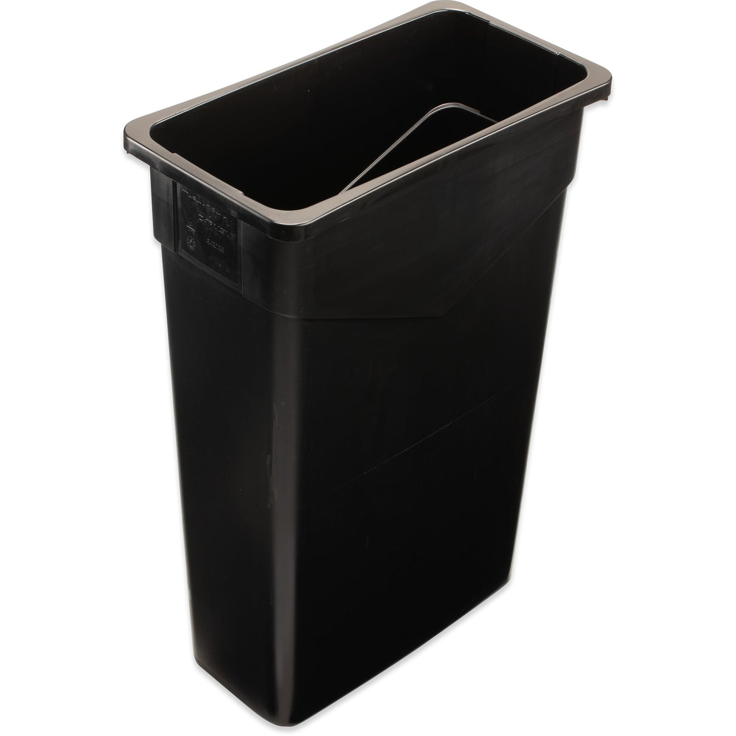 Carlisle 34202303 23 Gallon Black Rectangle Polyethylene TrimLine Waste Container