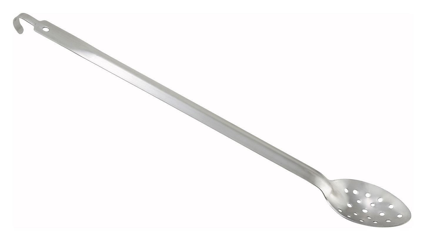 Winco BHKP-21 21" Stainless Steel Perforated Basting Spoon w/ Hook