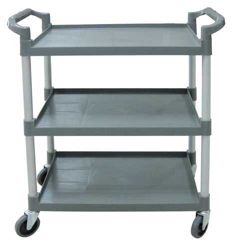 Omcan 47128 Gray Plastic Bussing Cart with Shelving Size of 31" x 20"