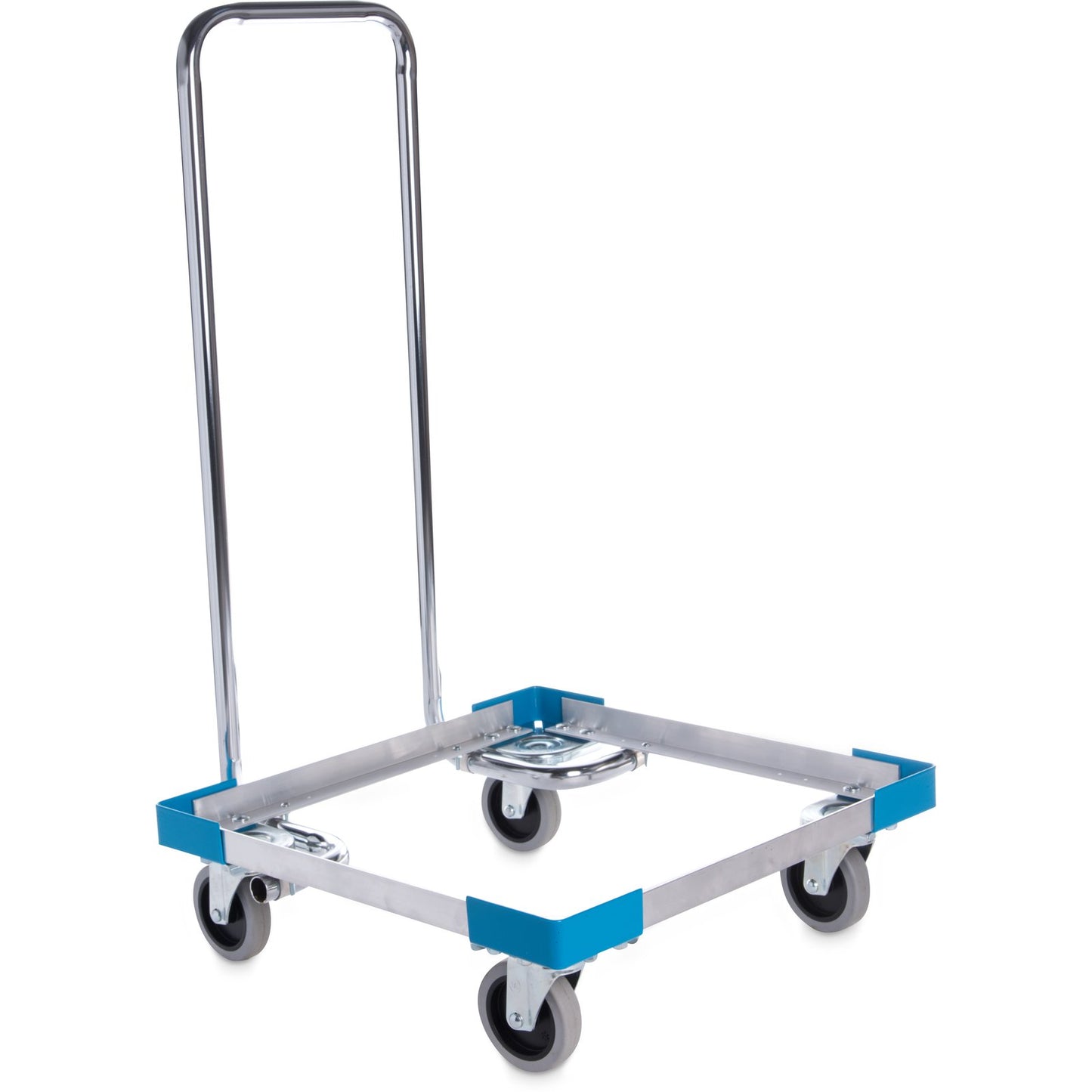 Carlisle C2222A14 300 lb 20.63" x 20.63" x 36.5" Blue Aluminum E-Z Glide Open Dolly With Handle