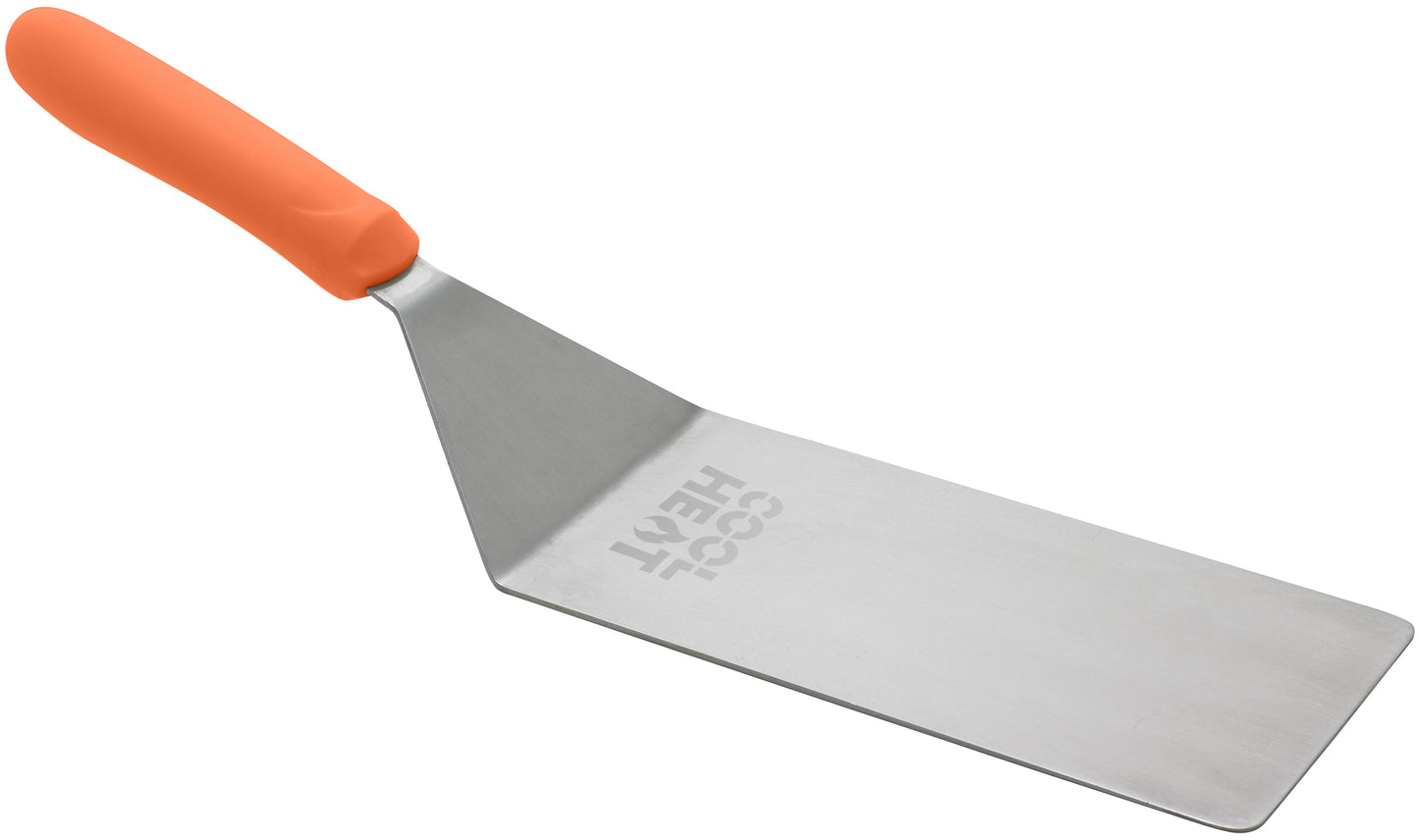 Winco TNH-42 Orange Nylon Handle High Heat Turner w/ Offset, 8"x4" Blade