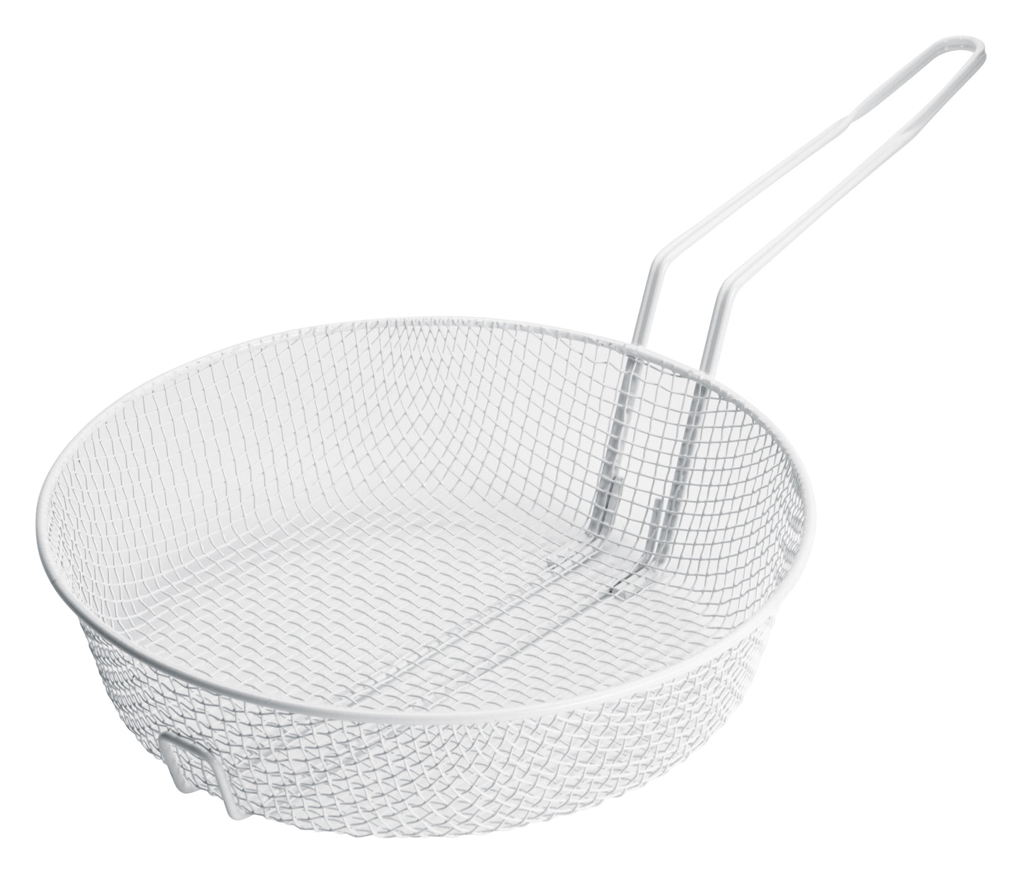 Winco MSBW-12M 12" White Plastic Coating Medium Mesh Breading Basket