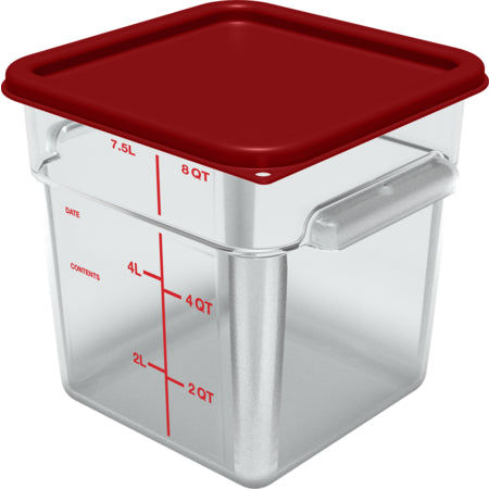 Carlisle 1195307 8 Qt Clear Square Polycarbonate Food Storage Container
