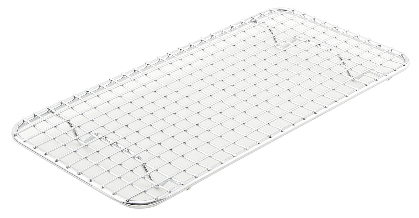 Winco PGW-510 5" x 10-1/2" Chrome-Plated Pan Grate for Third-size Steam Pan
