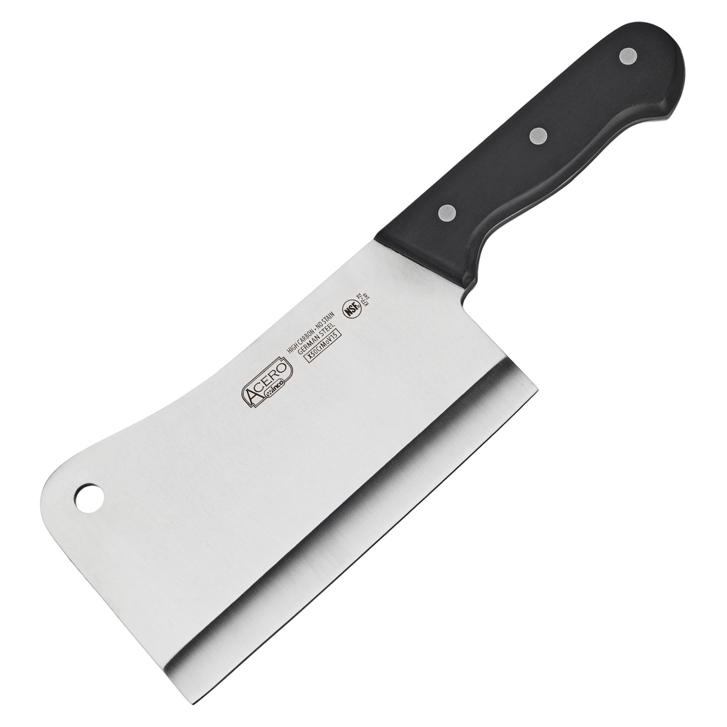 Winco KFP-72 7" Riveted Cleaver w/ Hanging Hole