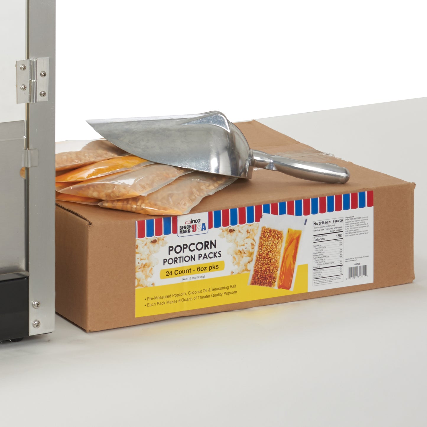Winco 40006 Benchmark Popcorn Portion Packs for 6 oz Popcorn Machines - 24packs/case