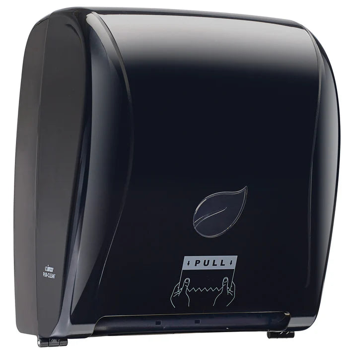 Winco TDAC-8K Black Pur-Clean Auto Cut Roll Towel Dispenser