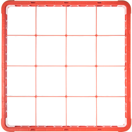 Carlisle RE16C24 Orange 16-Compartment Polypropylene OptiClean Divided Glass Rack Extender 1.78"