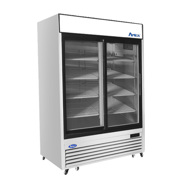 Atosa MCF8709GR Double Sliding Glass Door Bottom Mount Merchandiser Refrigerator