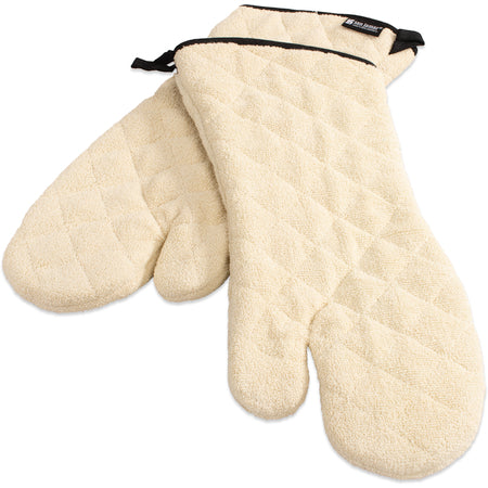 San Jamar 817TM 17 inch Tan Cotton Terry Oven Mitt