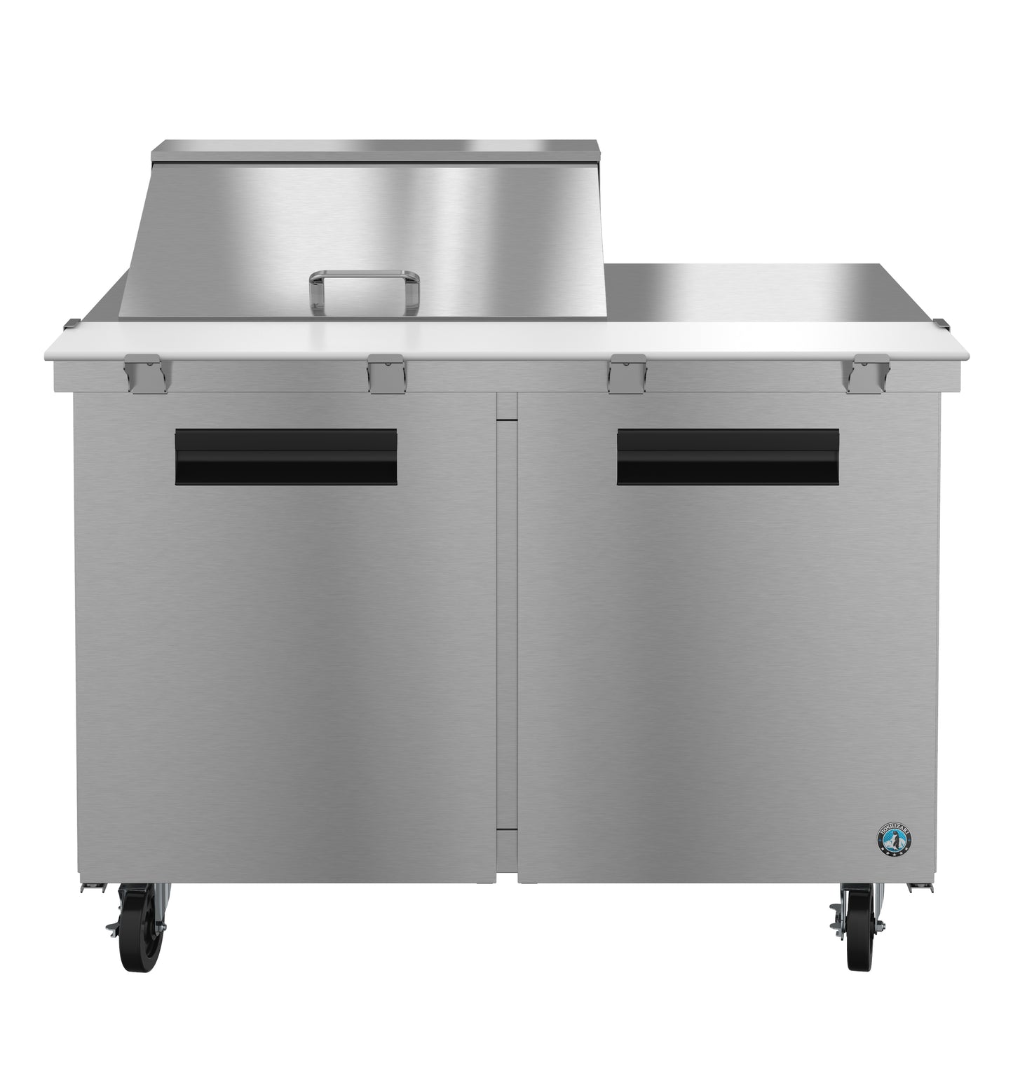 Hoshizaki SR48B-12M Two Section Stainless Doors Mega Top Prep Table Refrigerator