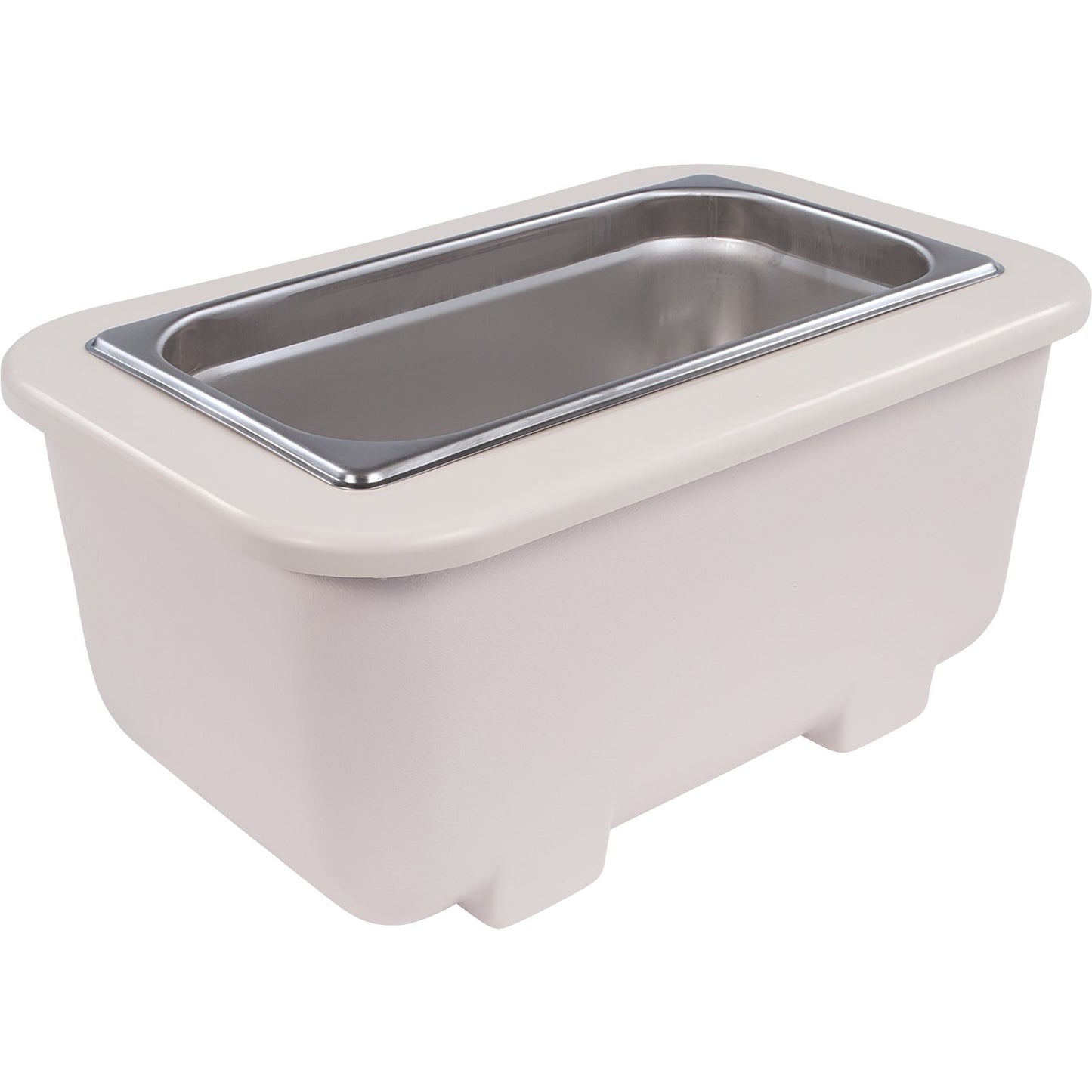 Carlisle CM104502 7.25 Qt Third-Size White Coldmaster Coldpan