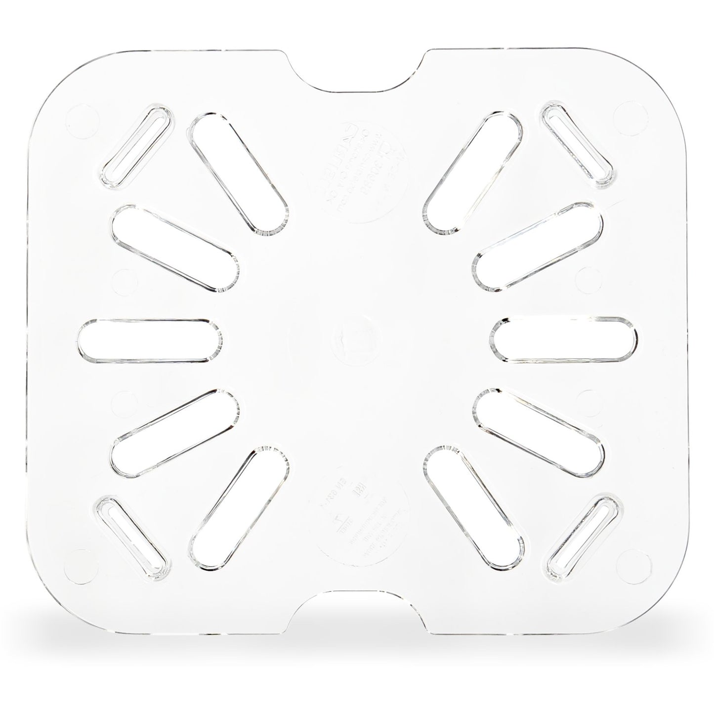 Carlisle 3068907 1/6 Size Clear Polycarbonate StorPlus Food Pan Drain Grate