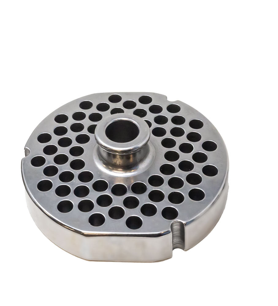Omcan 39476 #52 Three Notches/Two Flat Sides Stainless Steel #52 Machine Plate with Hub, 9.5mm (3/8")