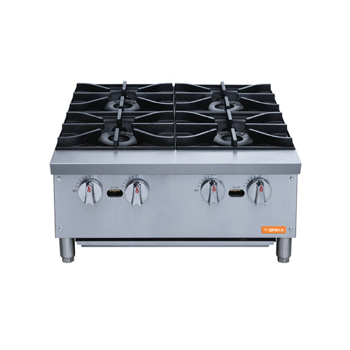 Brika BHP-244 24" Four Burner Natural Gas Hot Plate - Conversion Kit Included