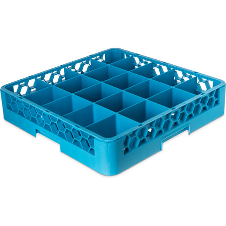 Carlisle RC2014 Carlisle Blue 20-Compartment Polypropylene OptiClean Divided Tilted Glass Rack