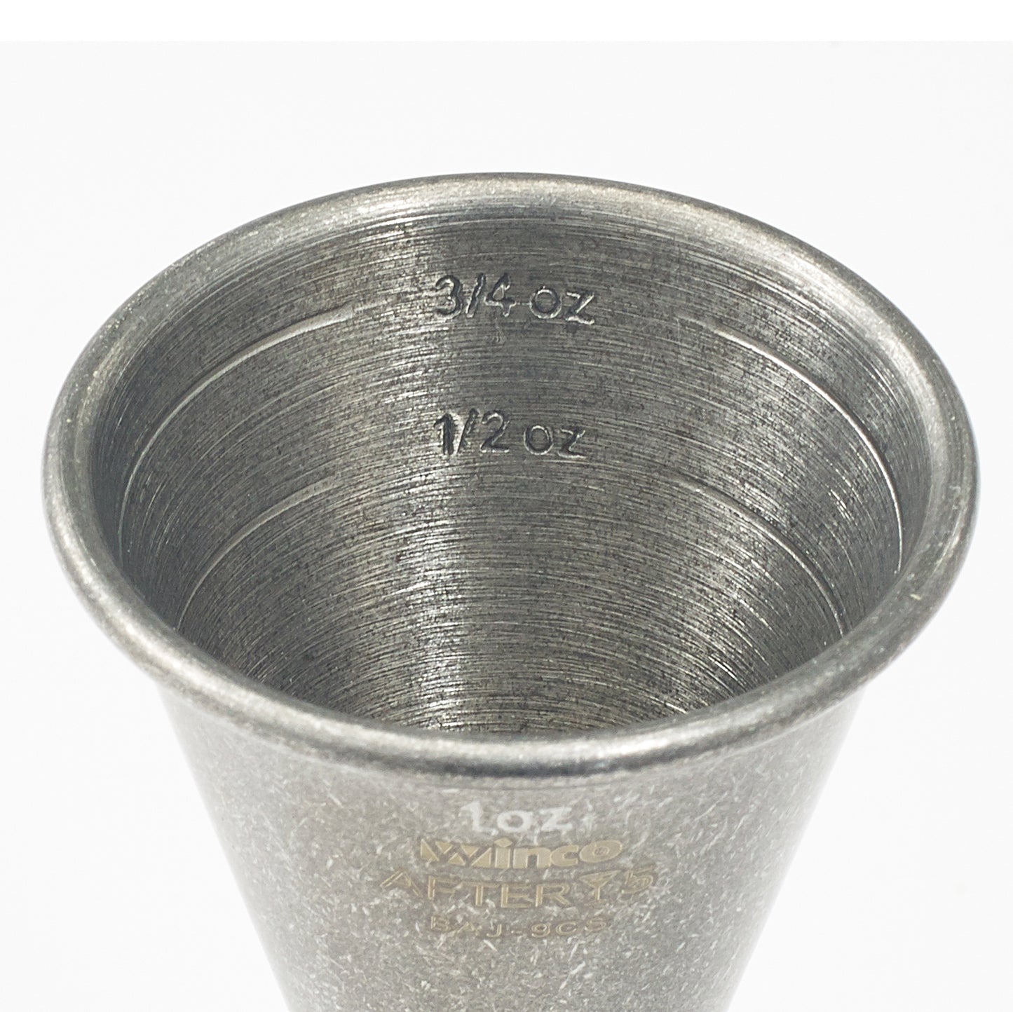 Winco BAJ-9CS 1 x 2 oz Crafted Steel Finish After 5 Jigger w/ Inner Marking Lines