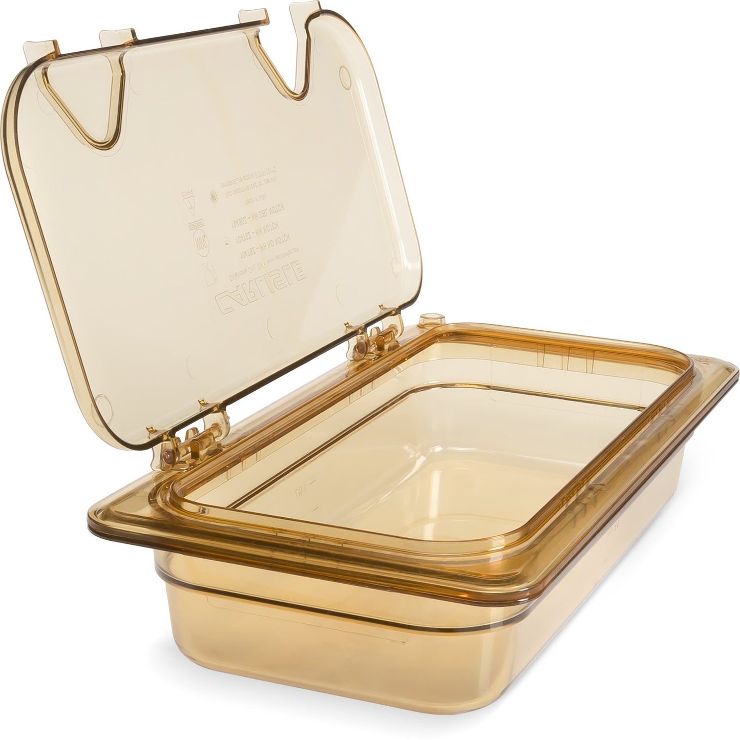 Carlisle 3086013 1/3 Size Amber High Heat Plastic StorPlus Food Pan, 2.5" Deep