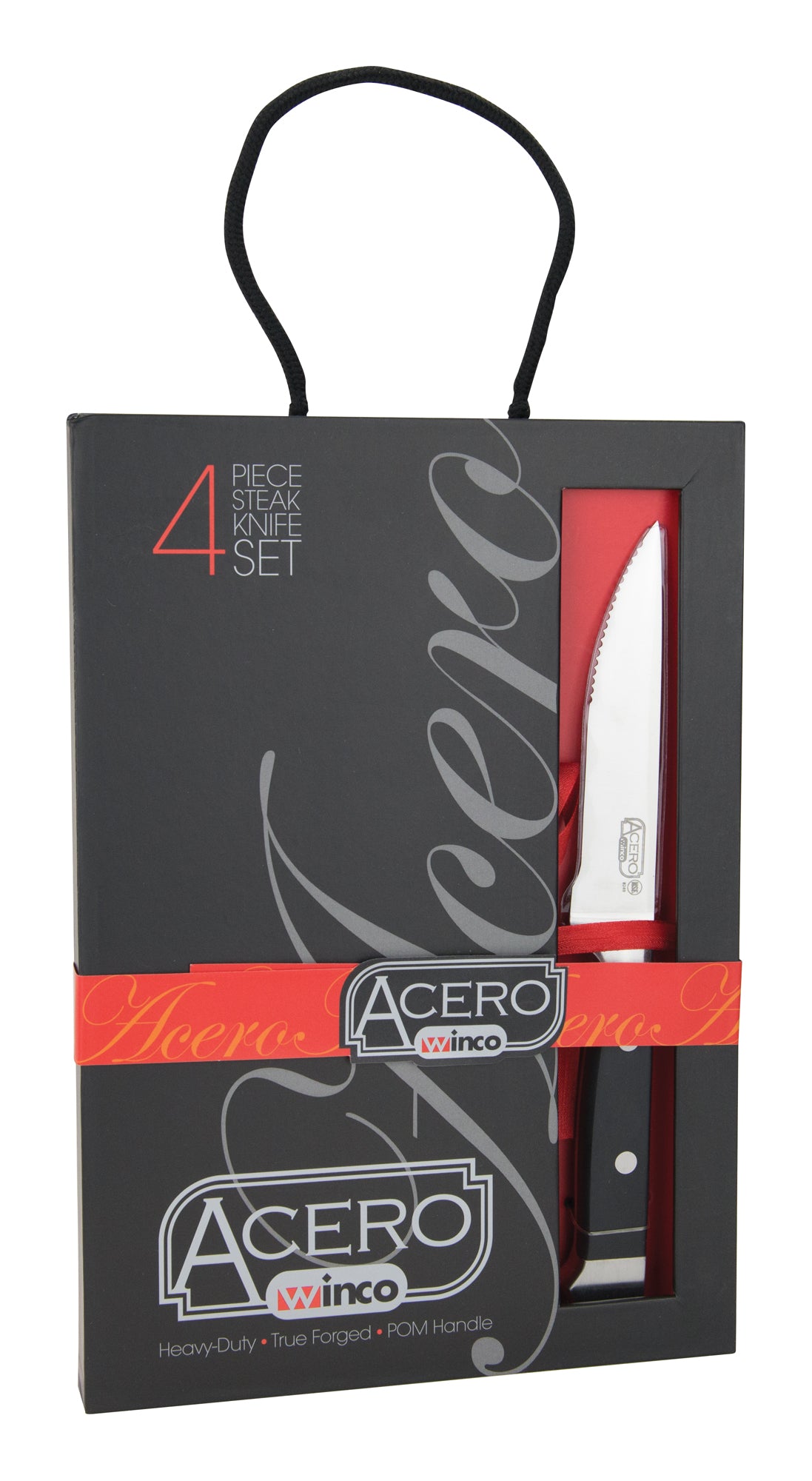 Winco SK-1 4-Piece Acero Gourmet Steak Knives Gift Box