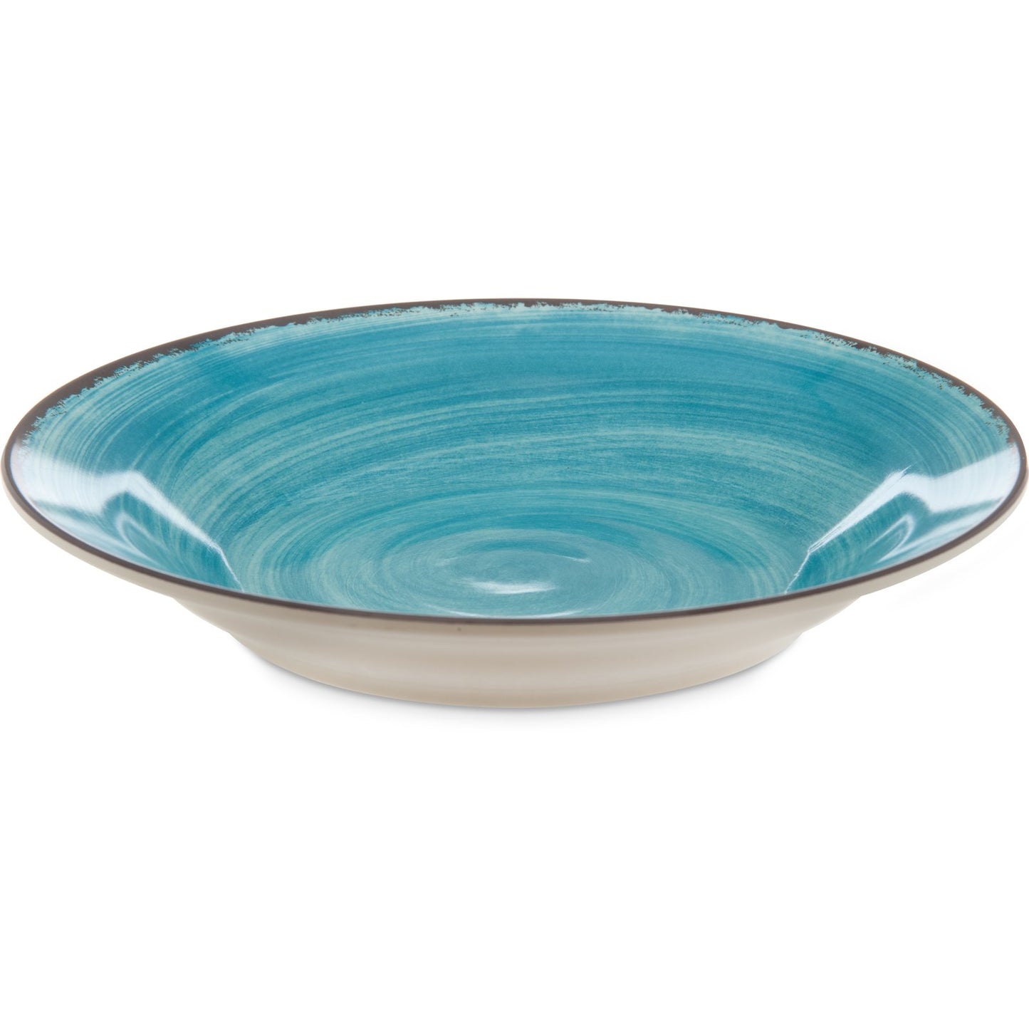 Carlisle 5400315 28.5 oz Aqua Mingle Melamine Rimmed Soup Bowl