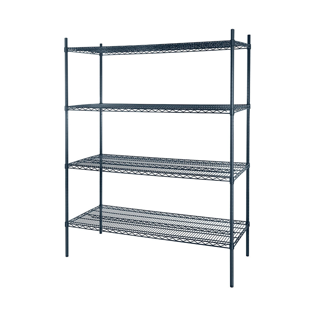 Atosa MWSSE184874 18"x48" Slate Gray 4-Shelf Epoxy Shelving Unit with 74" Post
