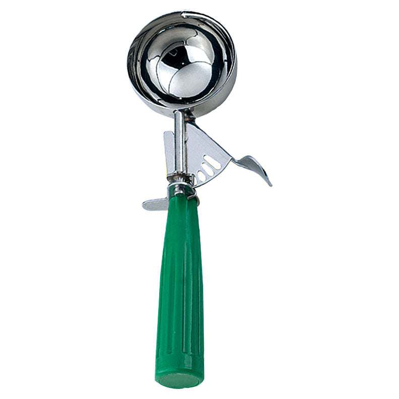 Omcan 34843 3 1/4 oz Ice Cream Disher with Green Plastic Handle (Size 12)
