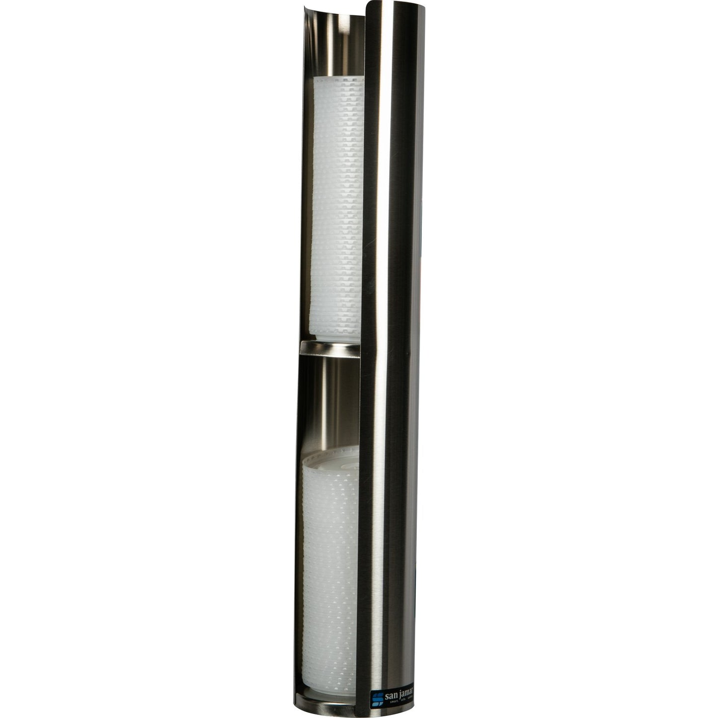 San Jamar L3402 Silver Wall-Mount Lid Dispenser for 12-24 oz. Cup Lids