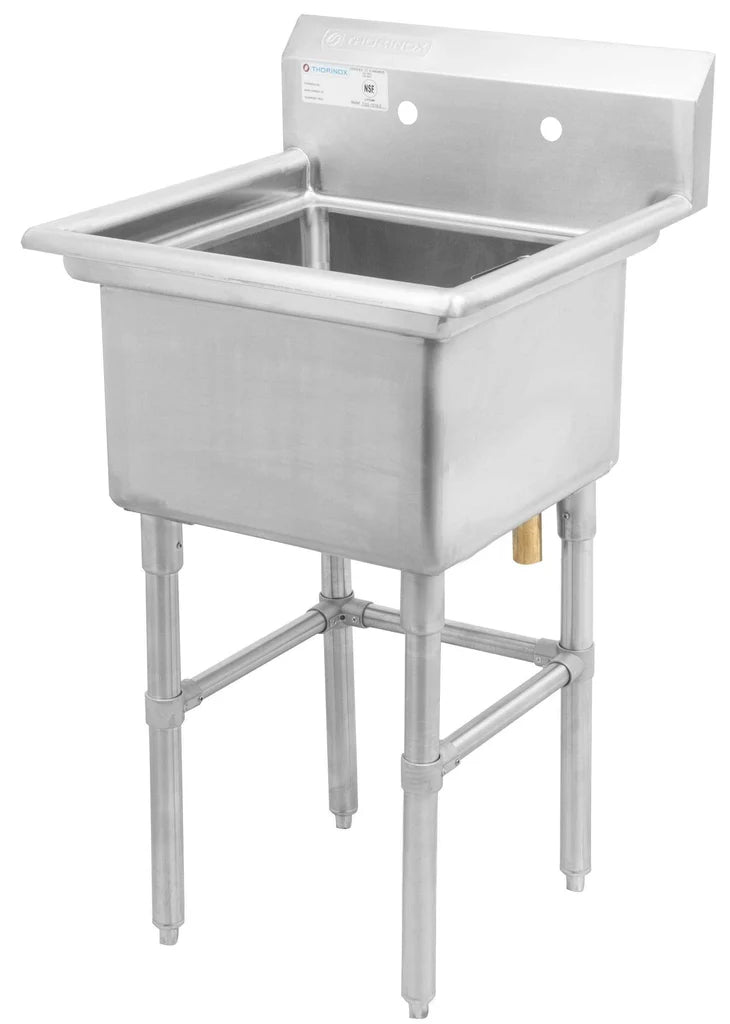 Thorinox TSS-1818-0 18" x 18" x 11" Single Stainless Steel Sink with No Drainboard