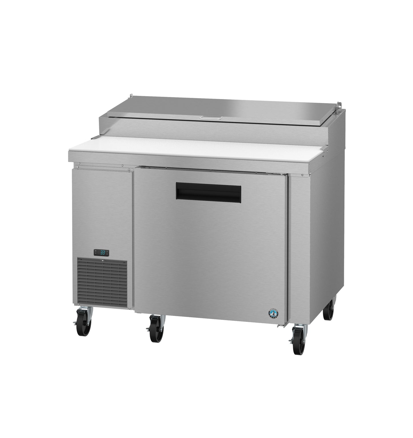 Hoshizaki PR46B One Section Stainless Doors Pizza Prep Table Refrigerator