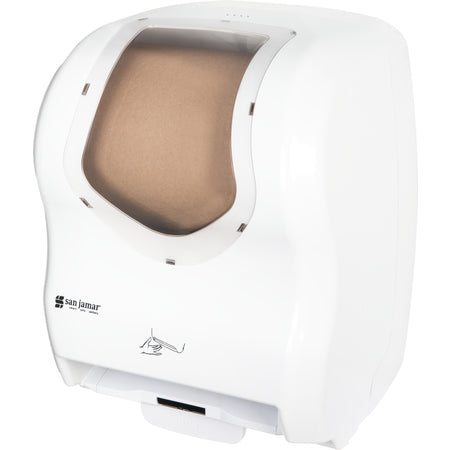 San Jamar T8370WHCL White/Clear ABS Summit Hybrid Electronic Roll Towel Dispenser