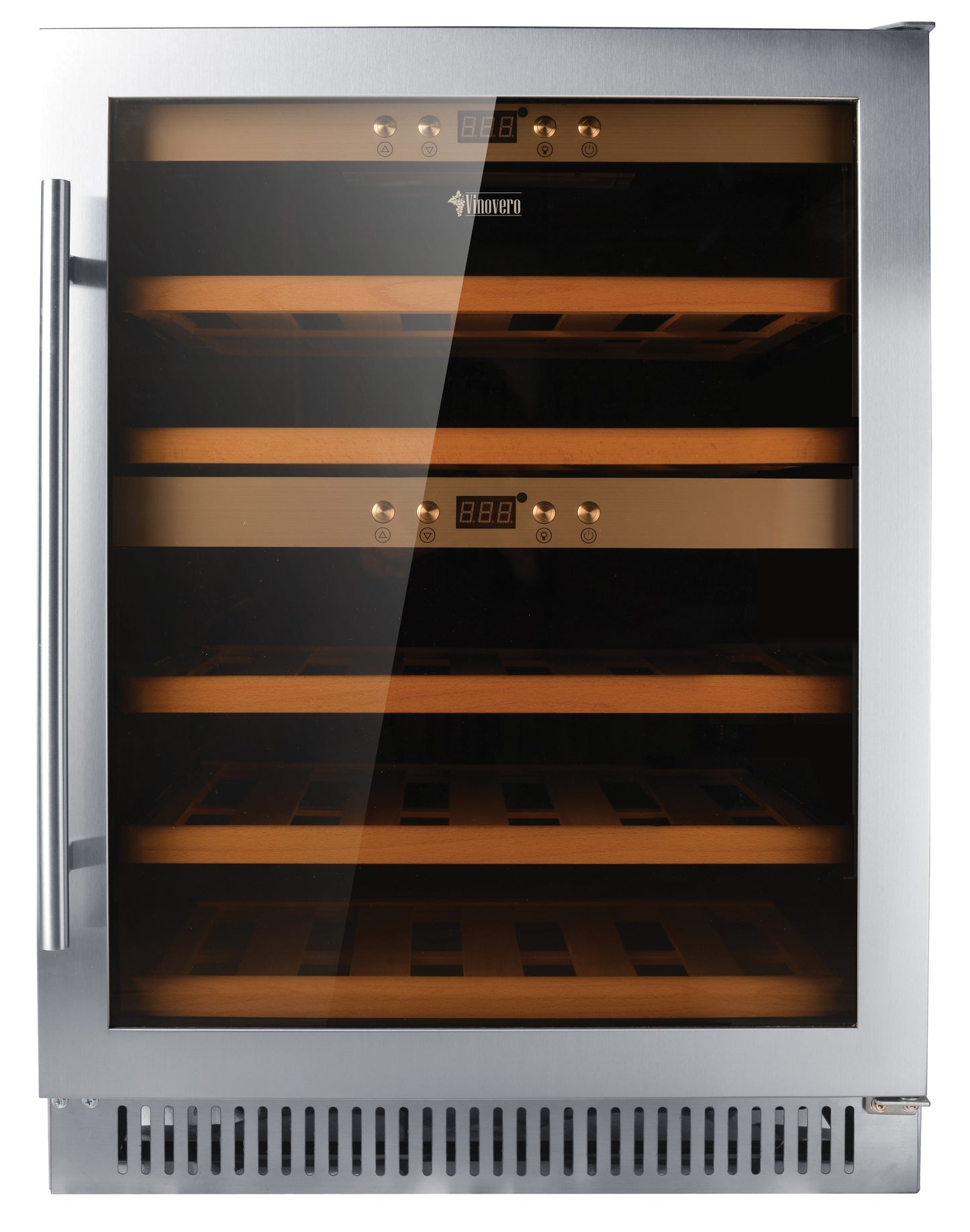 Omcan 45260 40 Bottle 23-inch Stainless Steel Door Vinovero Dual Zone Wine Cooler
