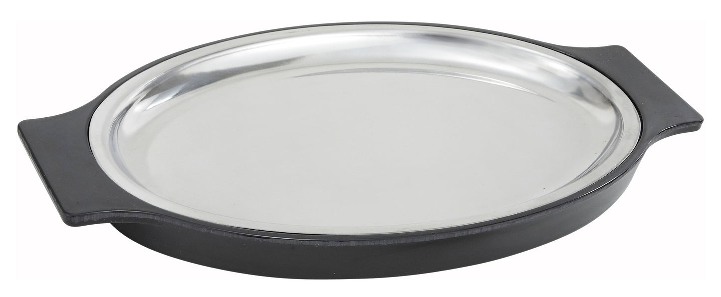 Winco SIZ-11 11" Stainless Steel Sizzle Platter