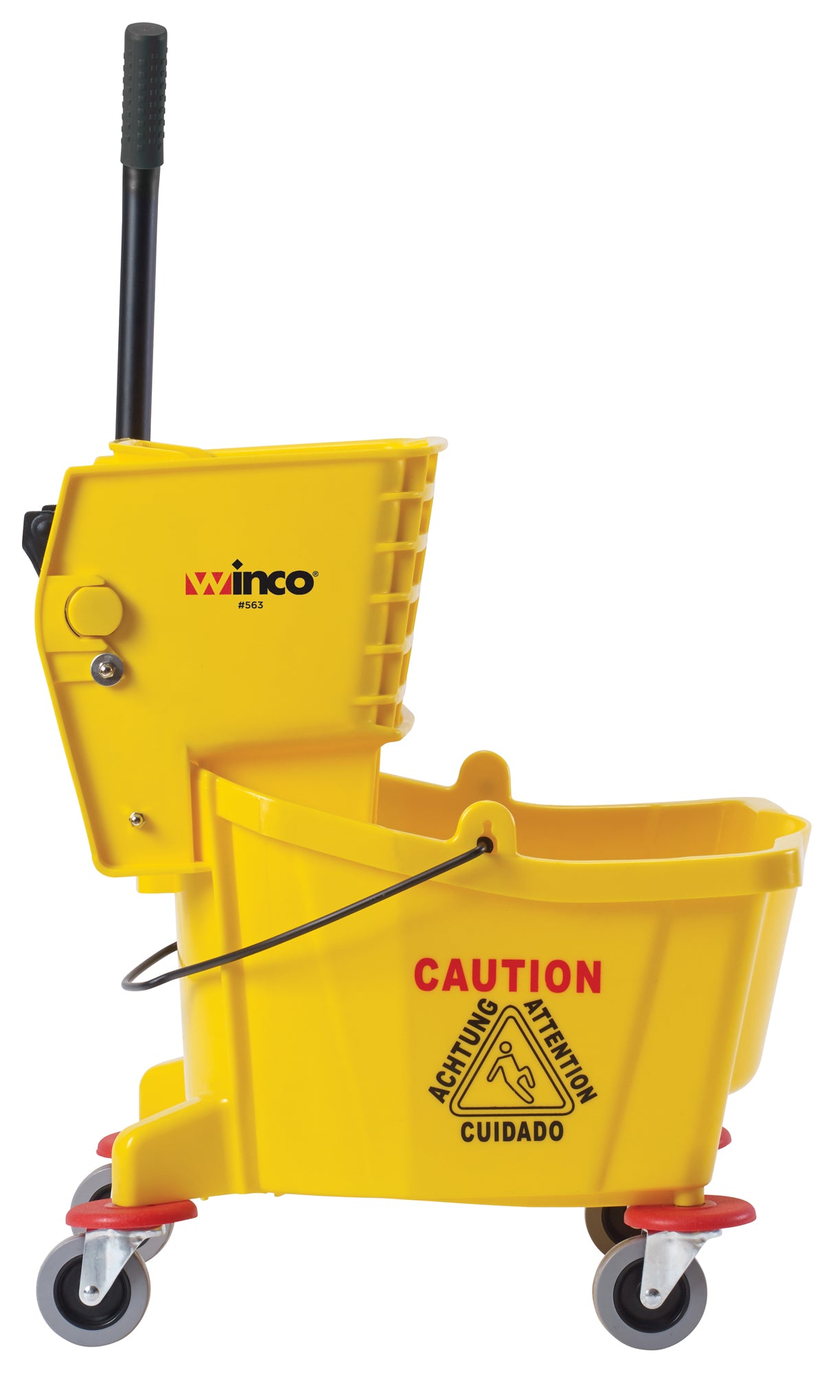 Winco MPB-26 26 Qt. Yellow Mop Bucket w/ Wringer