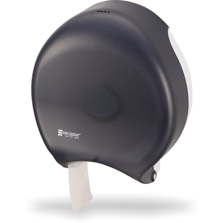 San Jamar R6000TBK 12" Black Pearl Single High Impact Plastic Classic Jumbo Bath Tissue Dispenser, 3.25" core