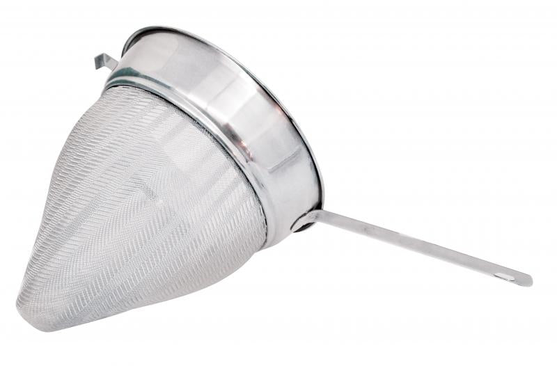 Omcan 80123 8.5-inch Stainless Steel 40 Mesh Bouillon Strainer with Flat Handle