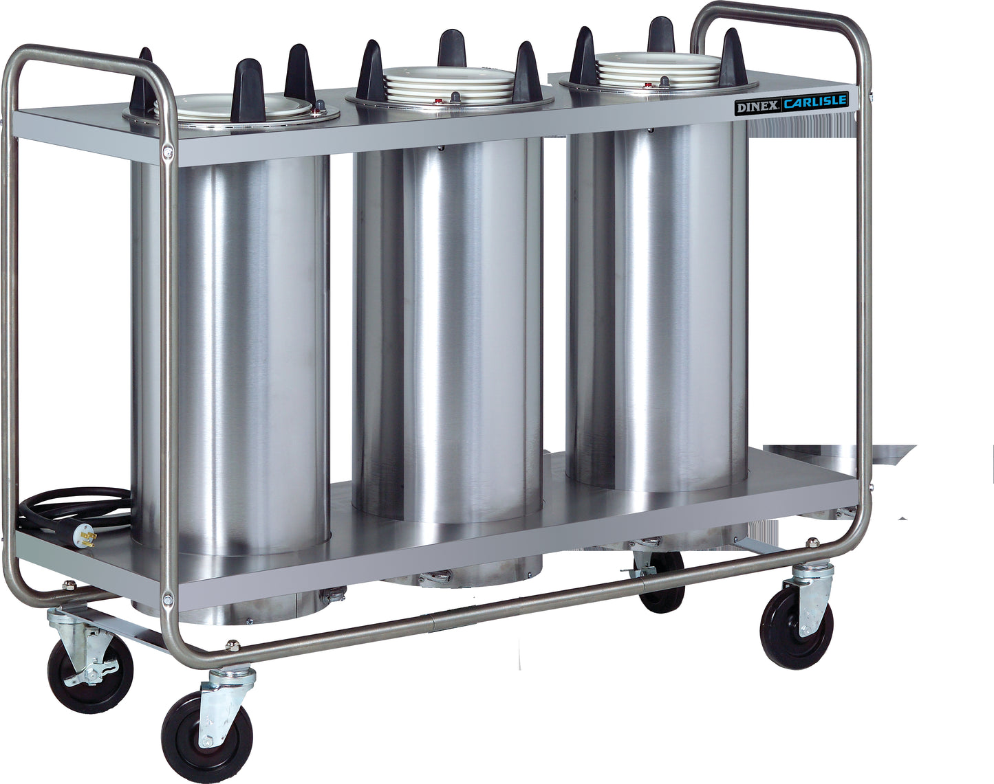 Dinex DXPIDP3O1012 10 1/8" Plates 3 Silo Stainless Steel Unheated Open Plate Dispenser