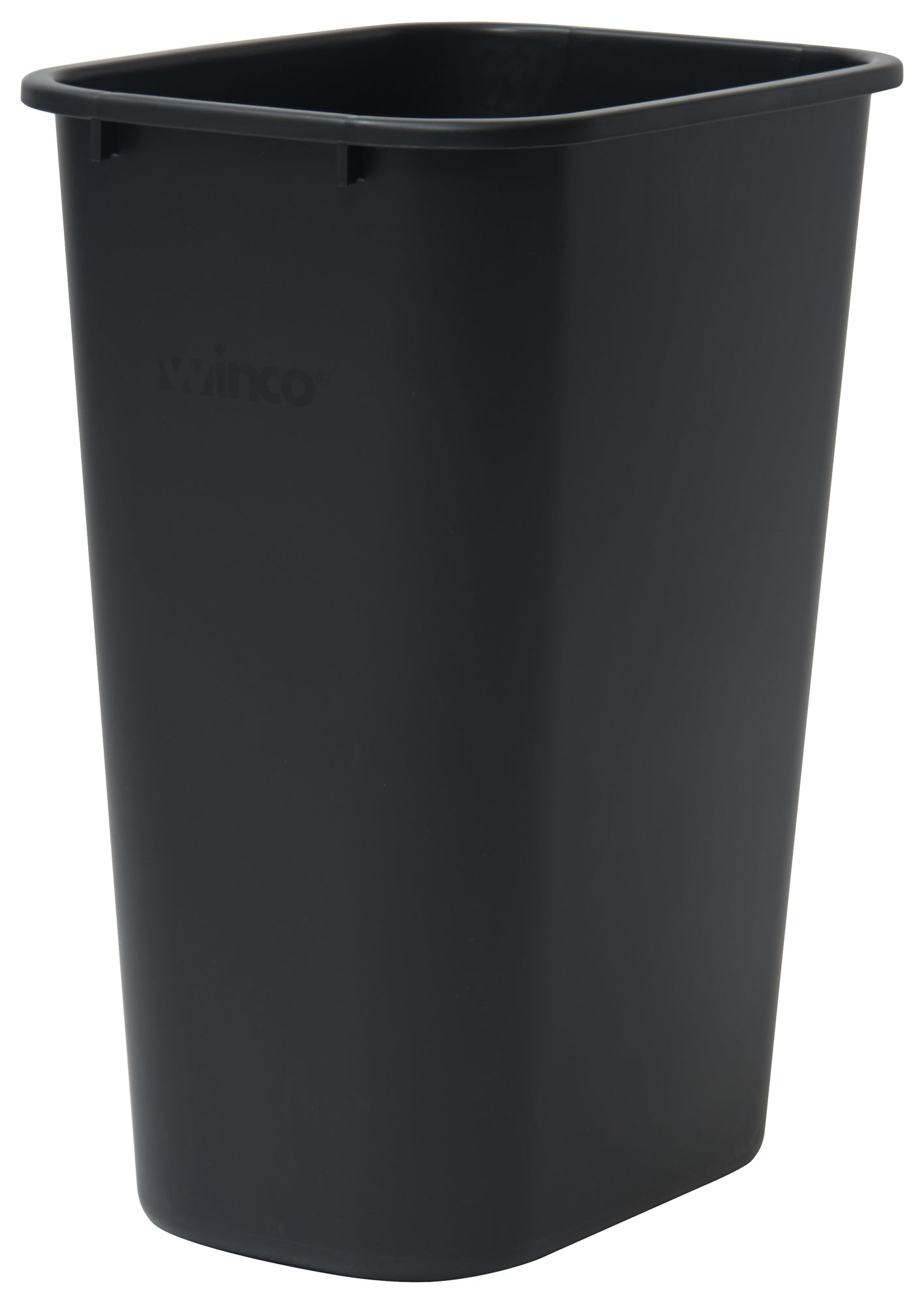 Winco PWR-41K 41 Qt. Black LDPE Wastebasket