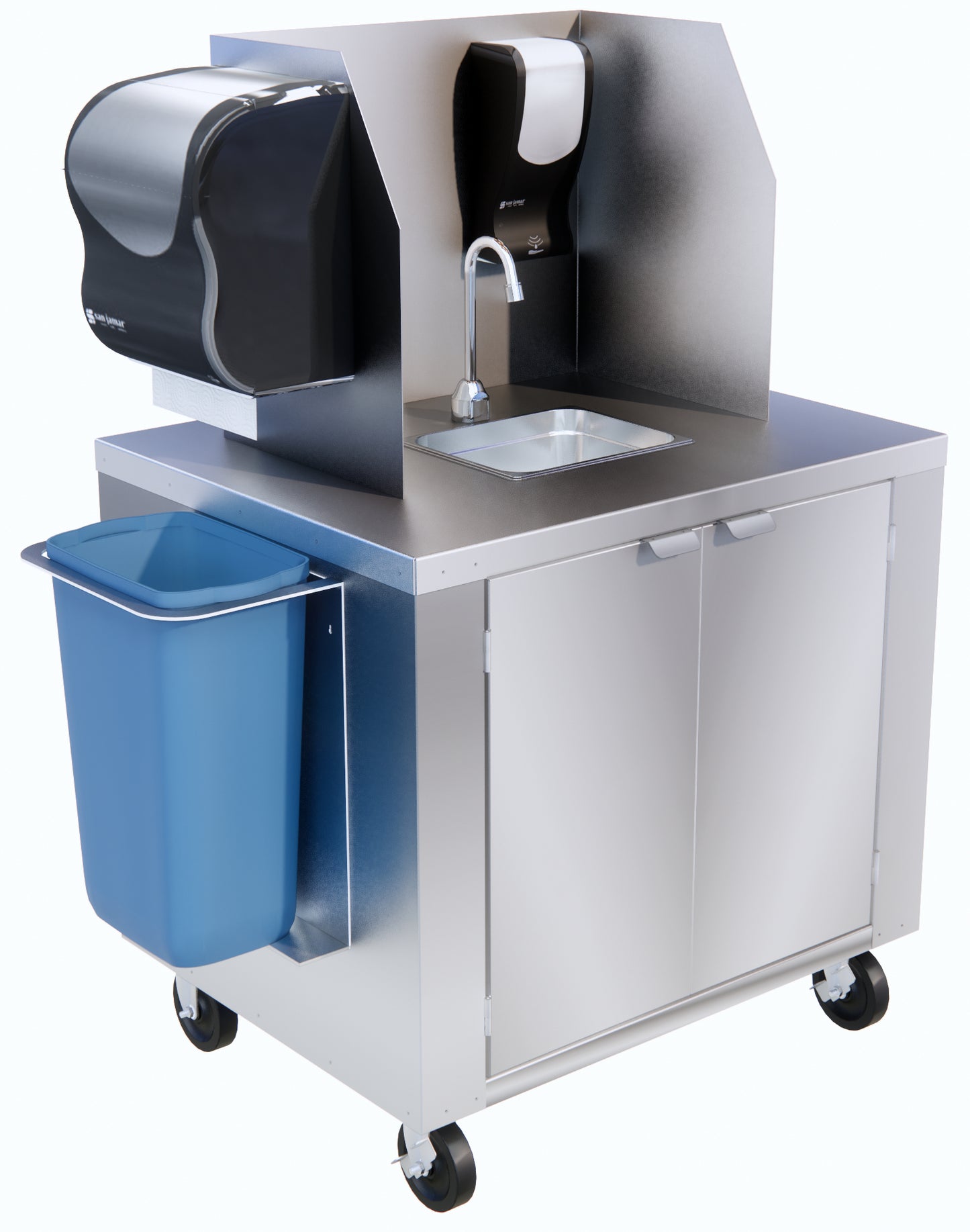 Carlisle DXPL050114457B Mobile Hand Washing Station with Backsplash and Dispenser