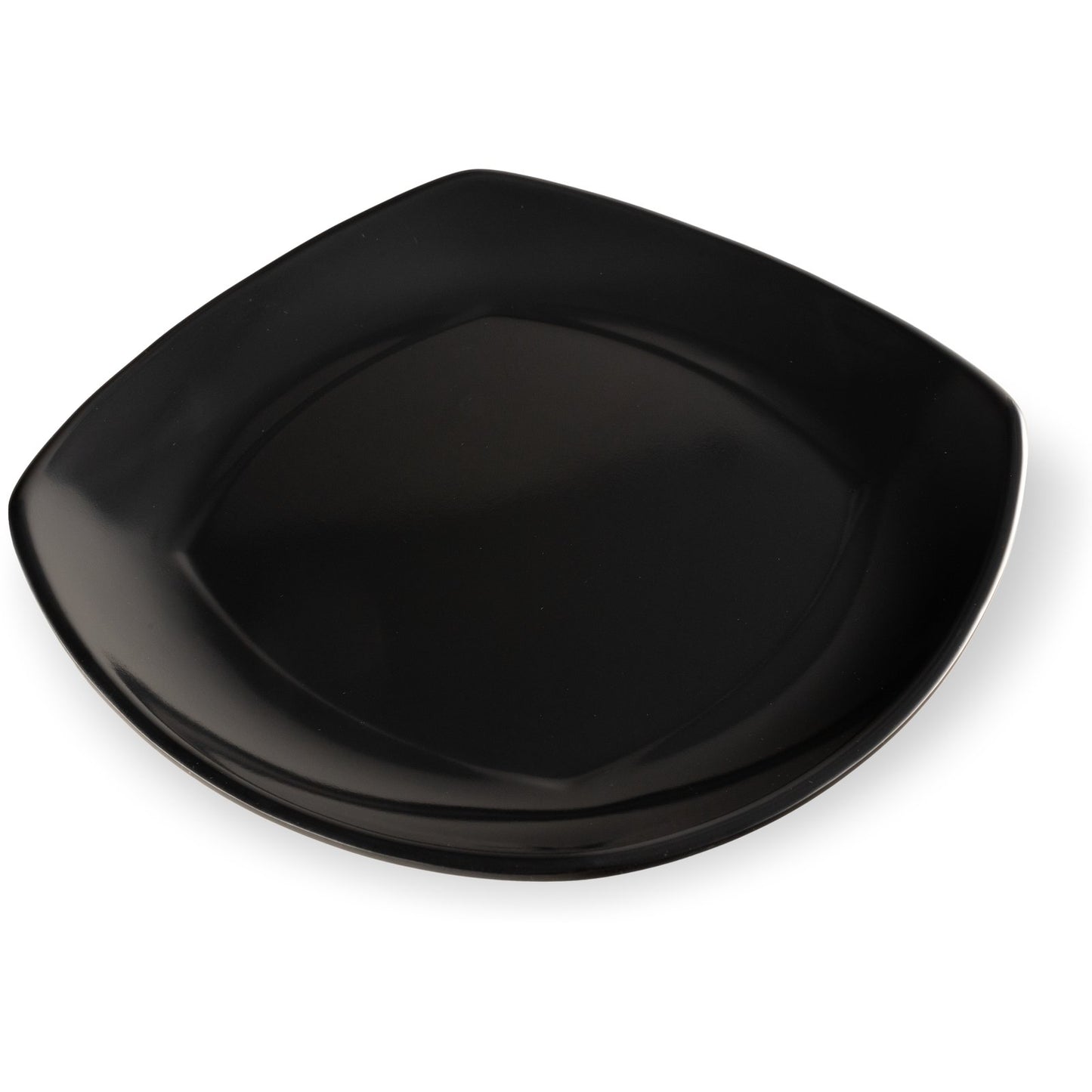 Carlisle 4330803 7.75" Black Upturned Corner Square Melamine Small Plate