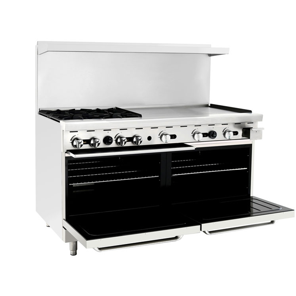 Atosa AGR-4B36GR-NG 60" Natural Gas Four Burner Gas Range with 36" Griddle