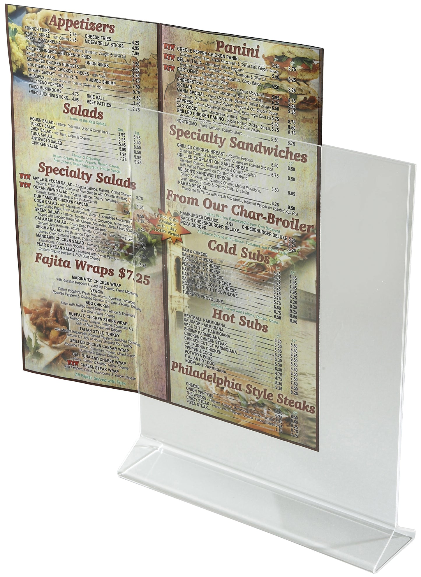Winco ATCH-811 8" x 11" Acrylic Table Sign Holder