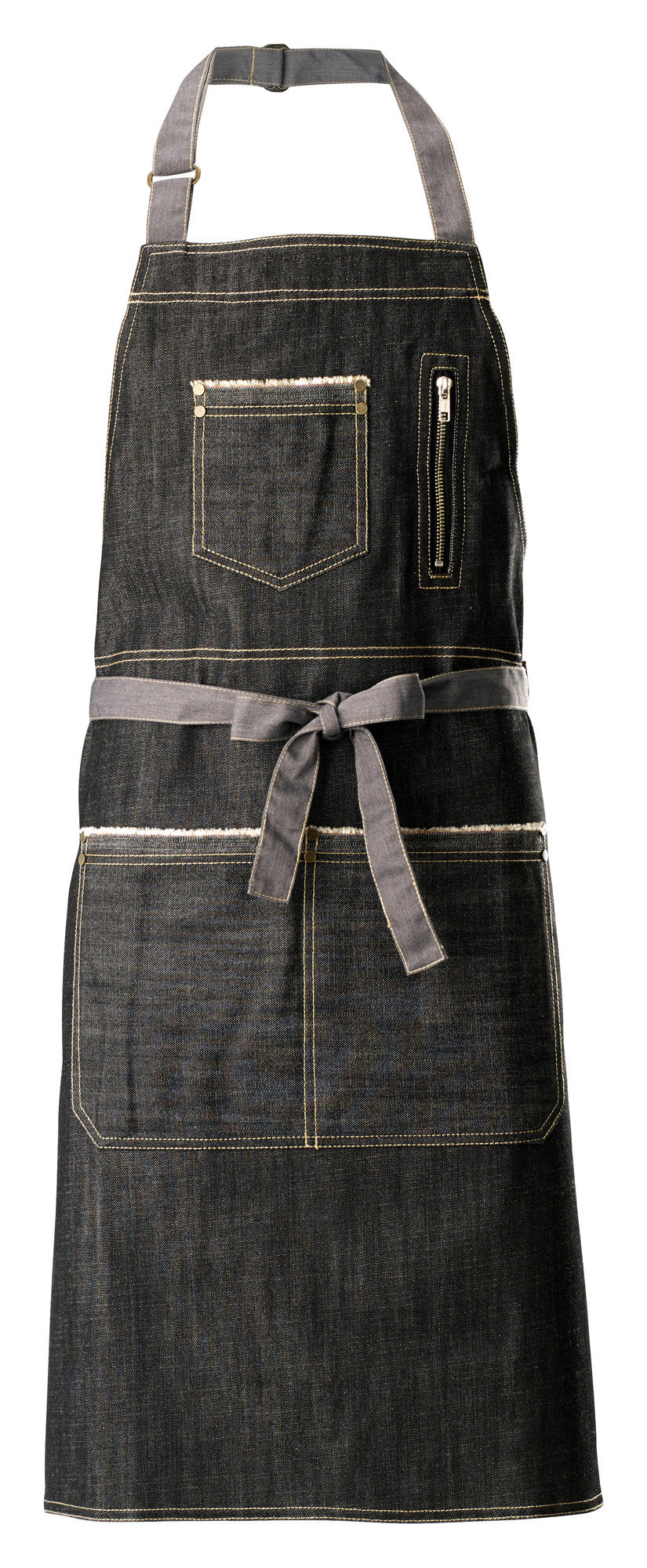 Winco BADN-3430 34.5" x 30.25" Denim Bib Apron