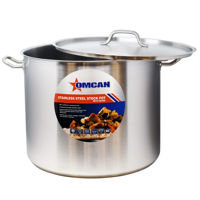 Omcan 80444 60 Qt Stainless Steel Stock Pot with Cover