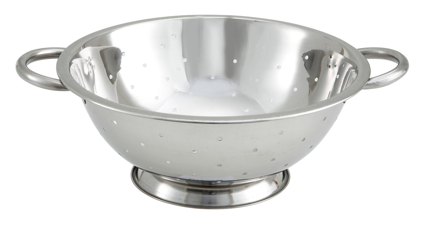 Winco COD-5 5 Qt. 12" Stainless Steel Colander