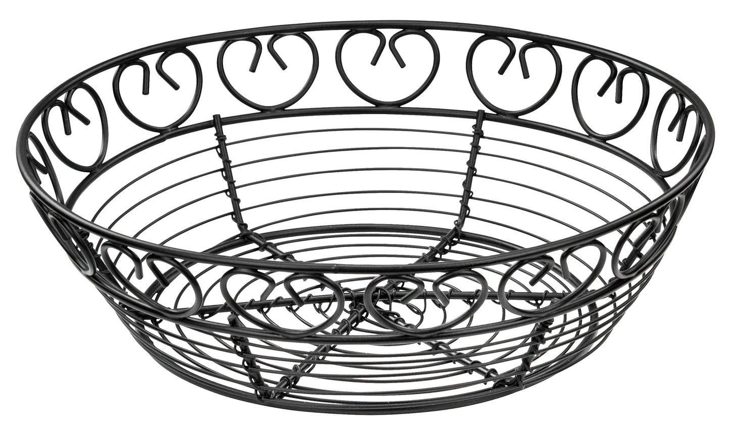 Winco WBKG-8R 8" Black Wire Bread/Fruit Basket