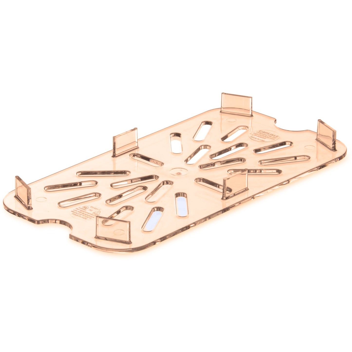 Carlisle 3089513 1/4 Size Amber High Heat Plastic StorPlus Food Pan Drain Grate
