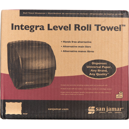 San Jamar T850TBL Arctic Blue Plastic Classic Integra Lever Roll Towel, All Core Sizes