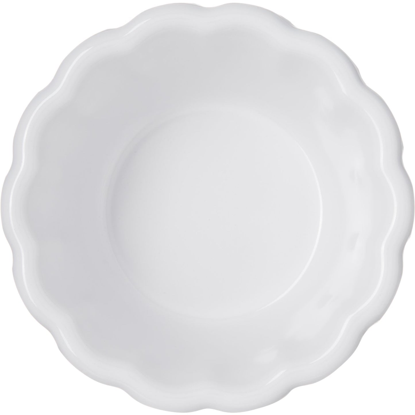 Carlisle 4394402 3 oz White Melamine Scalloped Ramekin