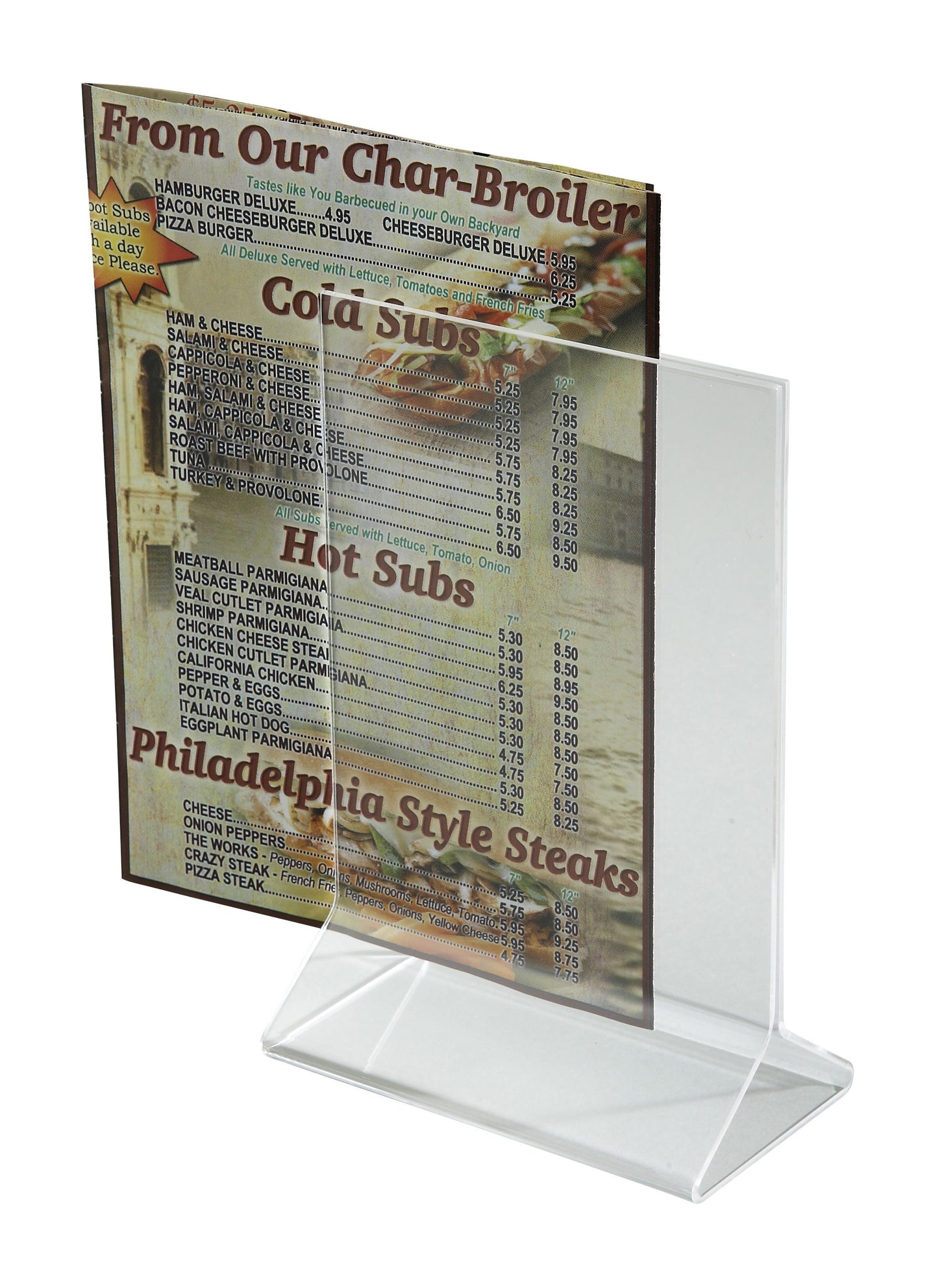 Winco ATCH-46 4" x 6" Acrylic Table Sign Holder