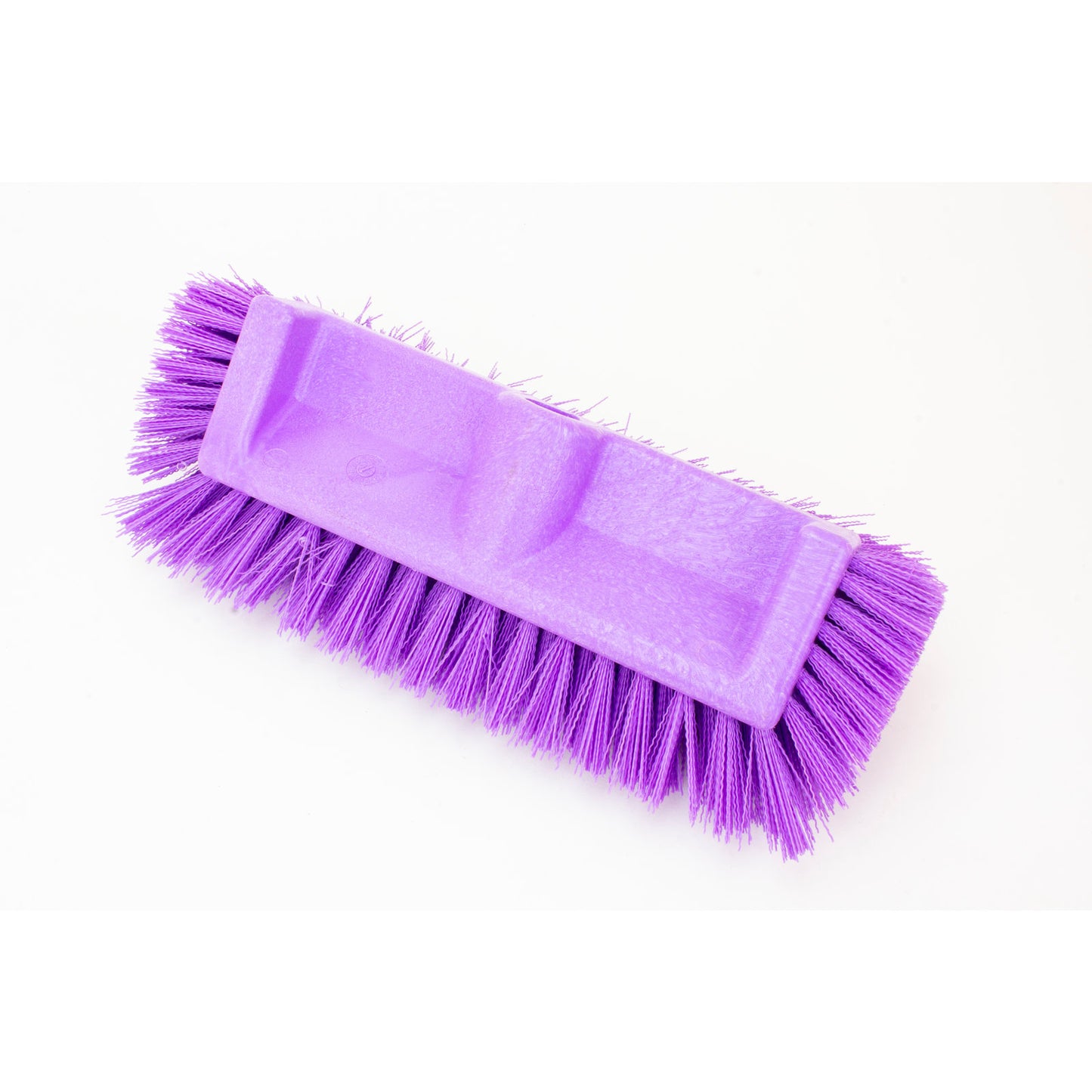 Carlisle 40422EC68 12" Purple Color Coded Mult-Level Floor Scrub Brush with End Bristles